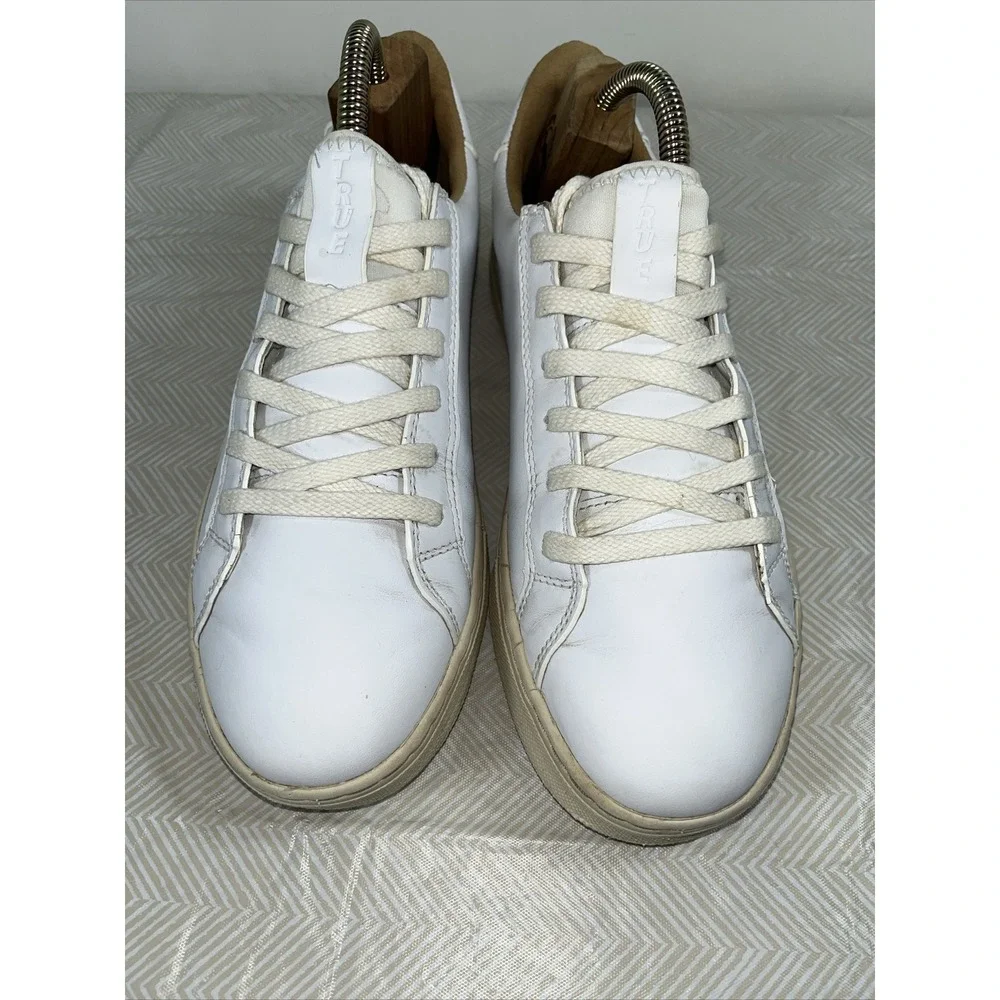 True Linkswear TL-01 Spikeless Mens Golf Shoes White Leather Sz 8.5 All‎ Weather